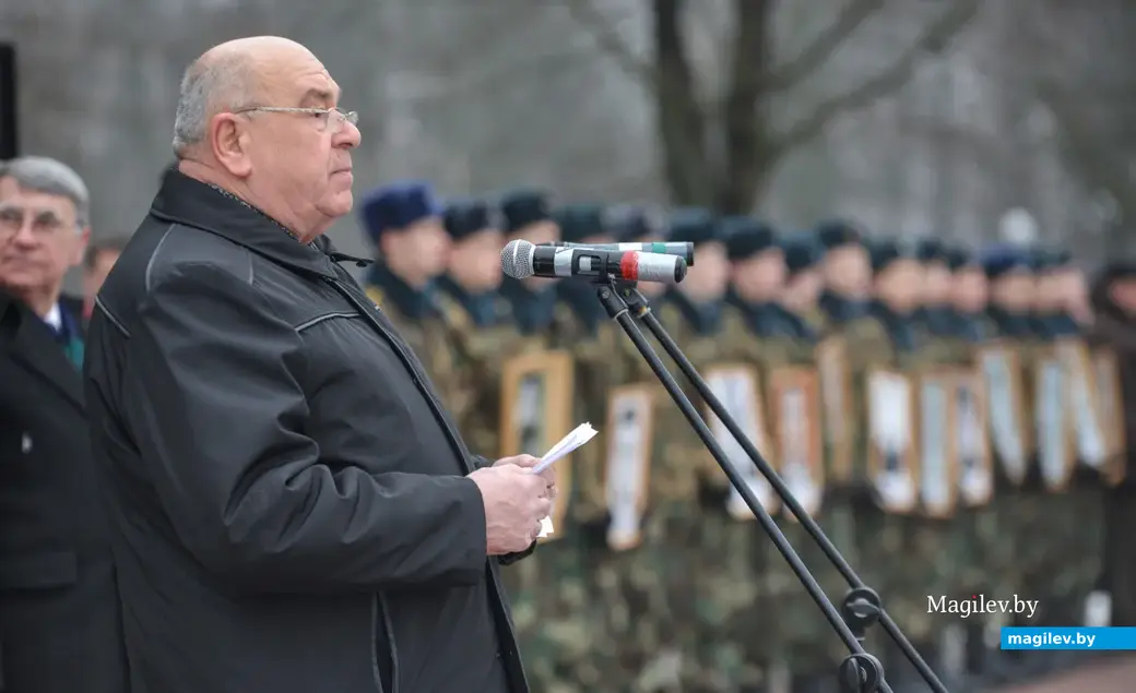 Валерий Лебеденко на митинге, посвященном 25-й годовщине вывода советских войск из Афганистана. 2016 г. Бобруйск. Фото из архива редакции.