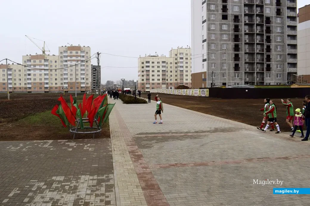 Начало аллеи со стороны проспекта Строителей. Самый край города.