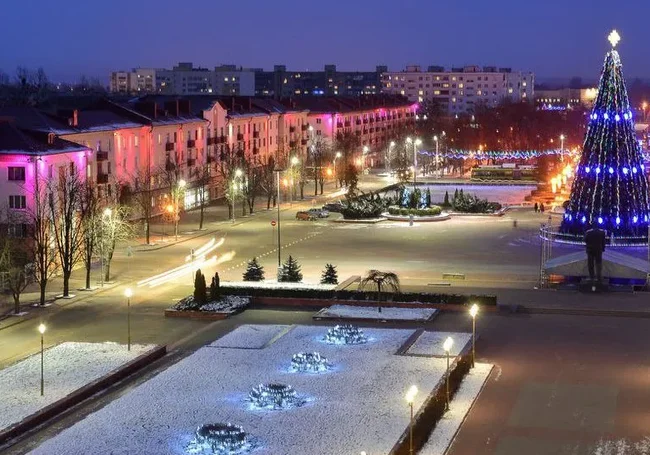 Зарисовки. Центр Бобруйска в новогодних огнях