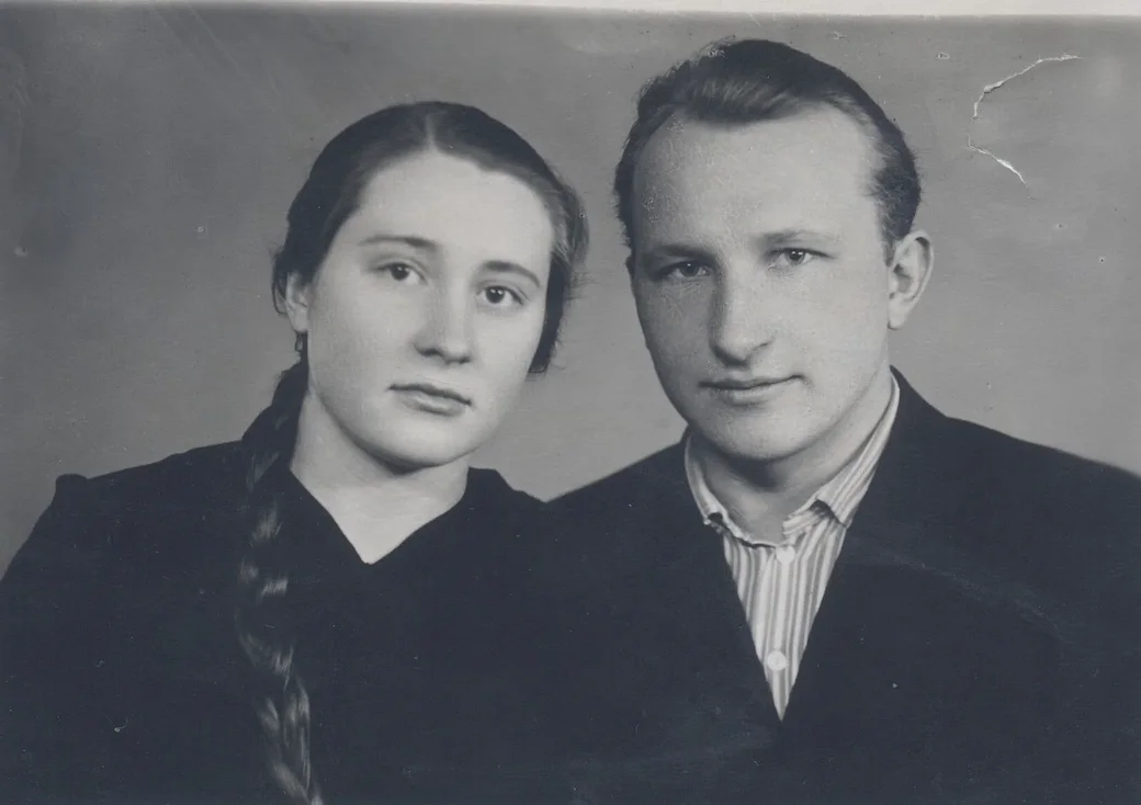 Клавдия и Николай Калеевы в годовщину семейной жизни, 1960 г., г. Орша.