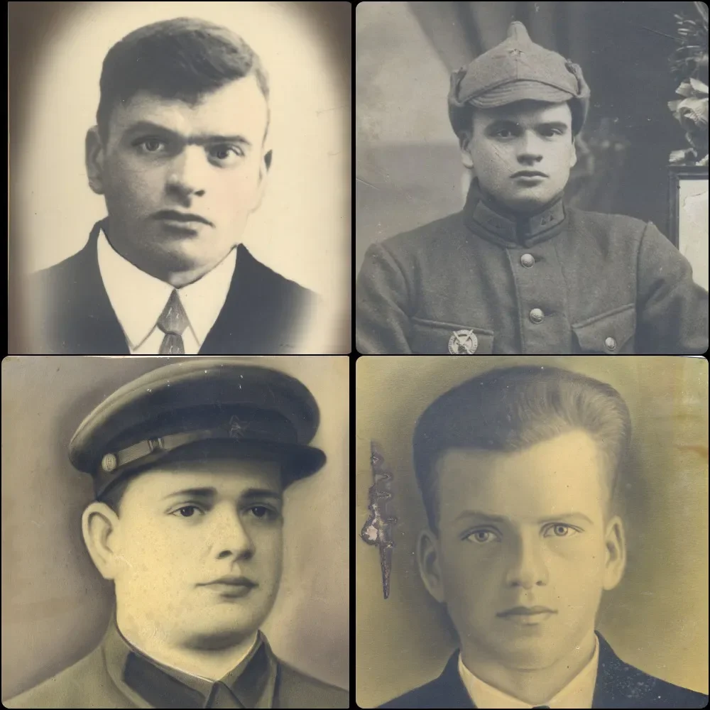 Погибшие братья Гудаковы (слева направо, возраст указан на 1941 г.): Леонид, 36 лет; Тимофей, 24