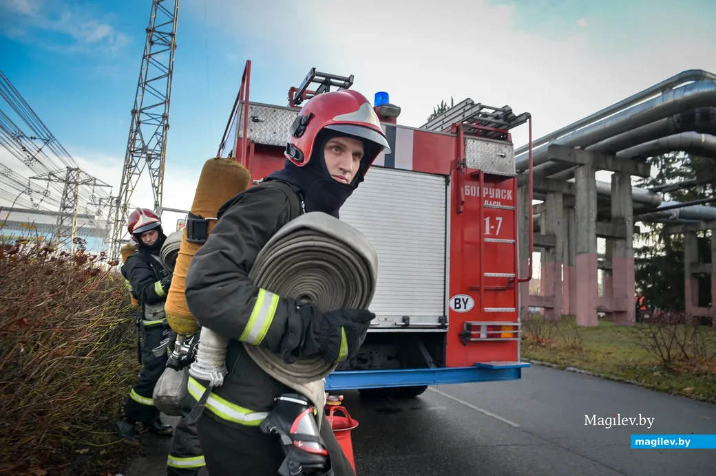 04.11.2021. Бобруйск. Учения подразделений Бобруйского горрайотдела по ЧС на объектах ОАО