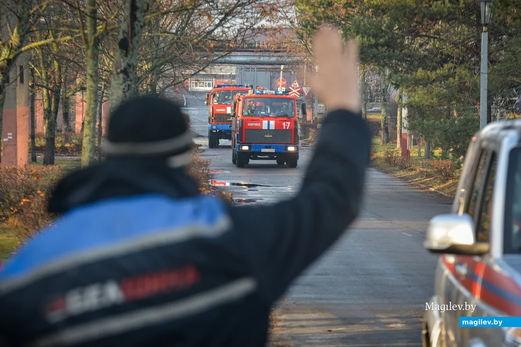 04.11.2021. Бобруйск. Учения подразделений Бобруйского горрайотдела по ЧС на объектах ОАО