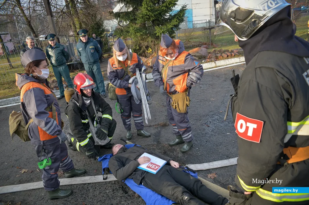 04.11.2021. Бобруйск. Учения подразделений Бобруйского горрайотдела по ЧС на объектах ОАО