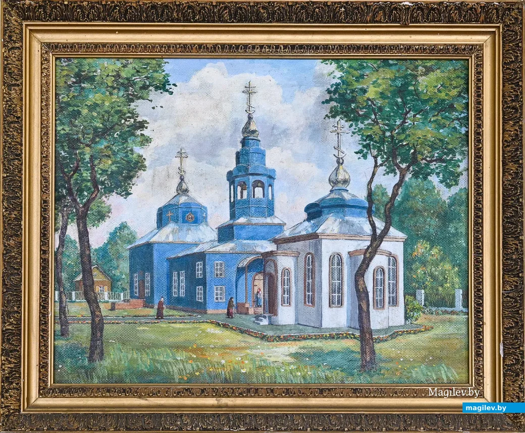 18.03.2021. Бобруйск. Картина, подаренная Александром Боровским, на стене в новом здании