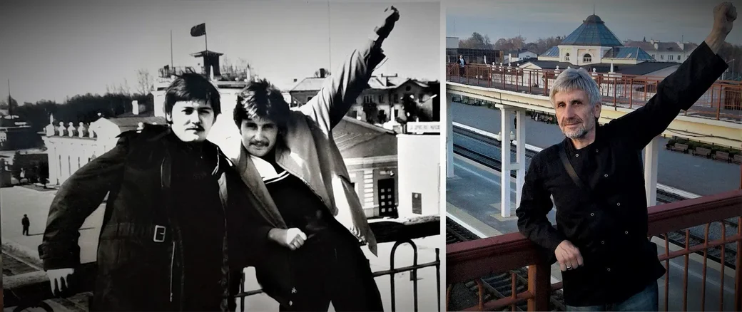 Фотографируясь в 1975 году на мосту железнодорожного вокзала, мы с Васей Маком и мысли не