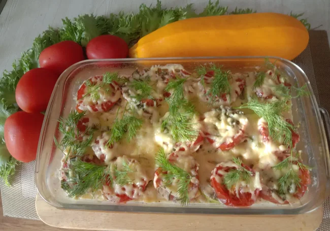 Готовим сами. Овощи, запеченные в заливке