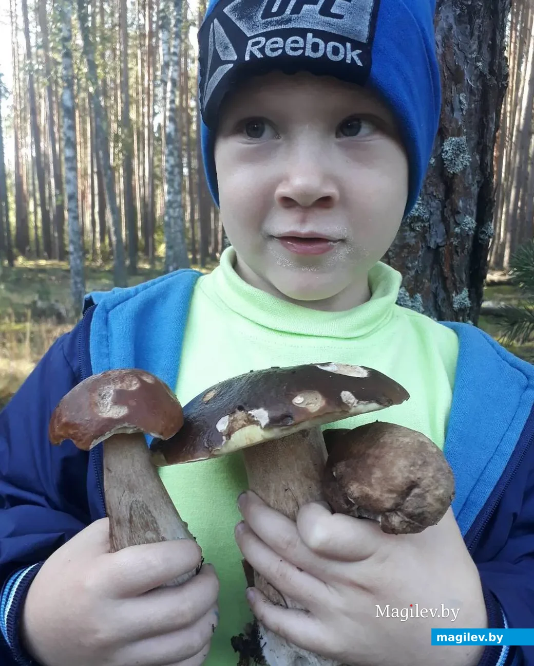 Внук Тихон уже заядлый грибник. Фото Валерия Побокова.