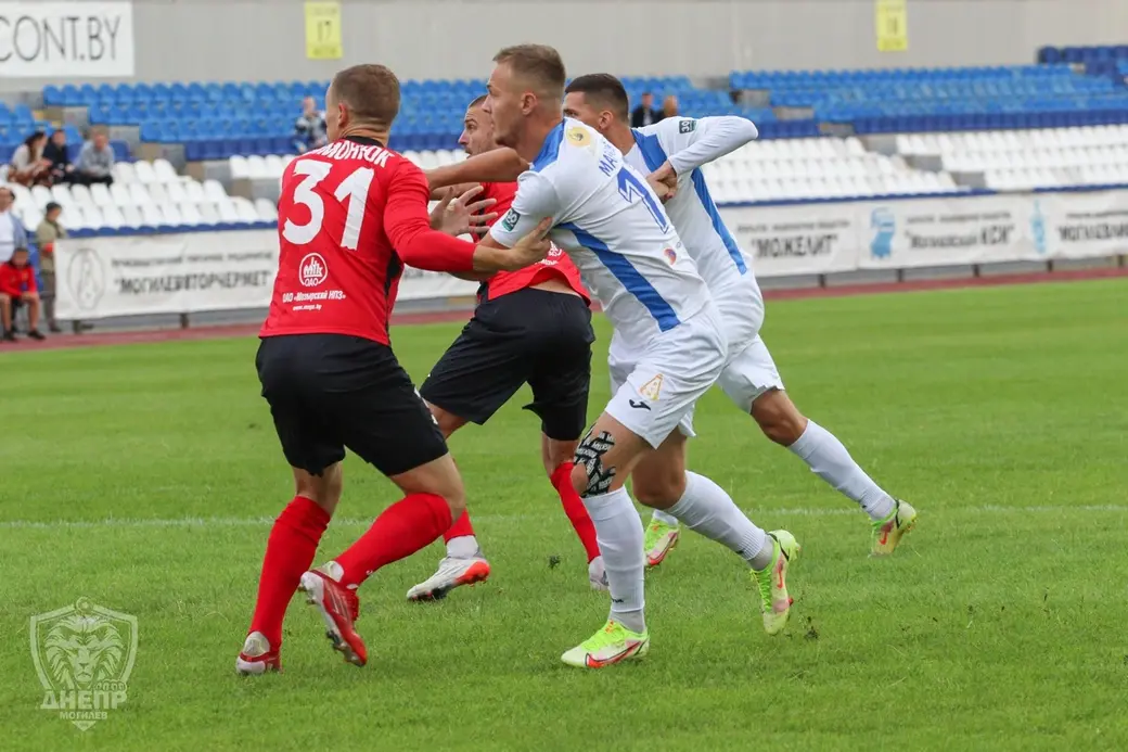 Высшая лига Беларуси по футболу. Могилев, 16.07.2022. Играют Днепр со Славией. Счет - 1:3. Фото: пресс-служба Днепра