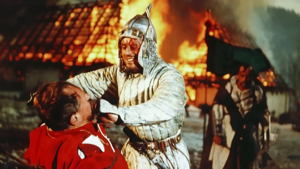 Эпізод з кінастужкі Пан Валадыеўскі вытворчасці Польшчы