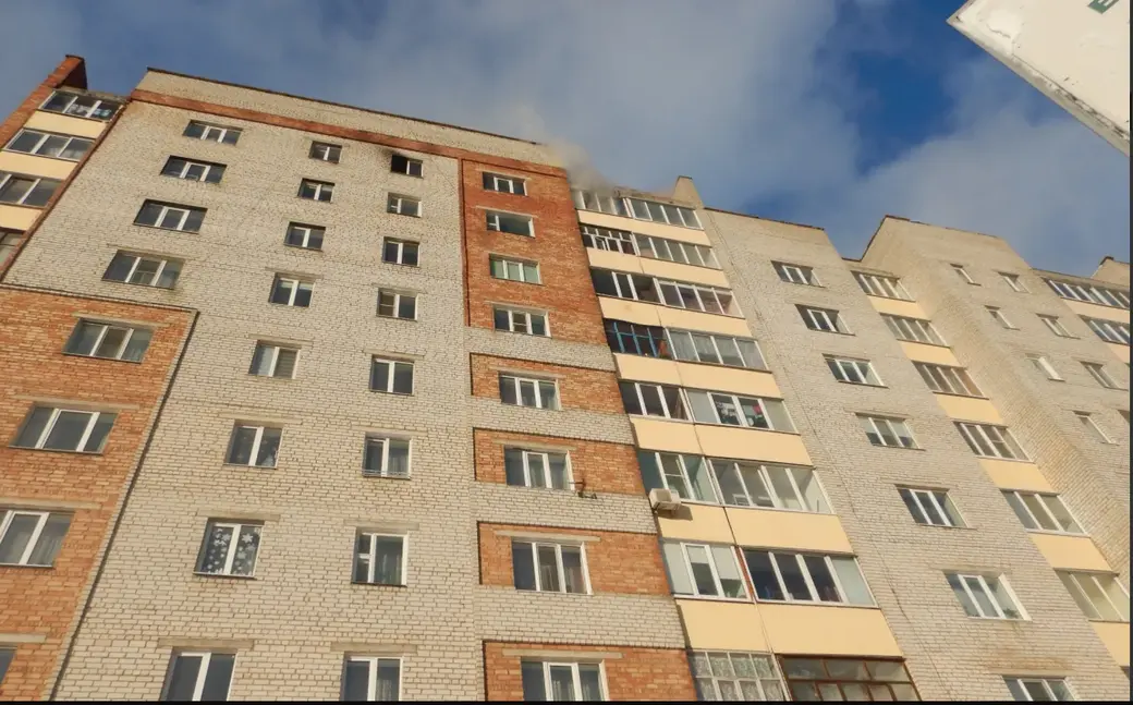 18 января 2022г. Пожар в двухкомнатной квартире 10-м этаже дома по улице Крупской в Могилеве. Фото: МЧС