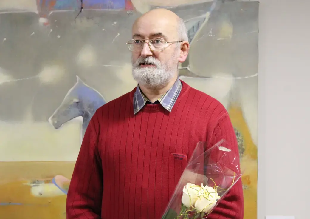 20.01. 2022 год. Могилев. Музей Бялыницкого-Бирули. С открытием выставки поздравляет художник Юрий Нестерук.