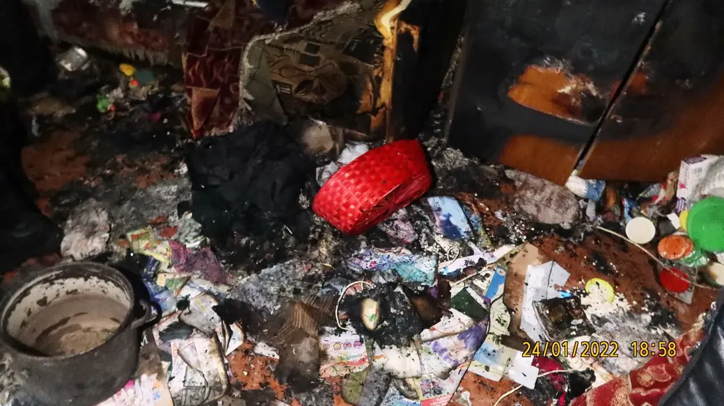 Пожар на ул. Вавилова в Могилеве. 24 января 2022