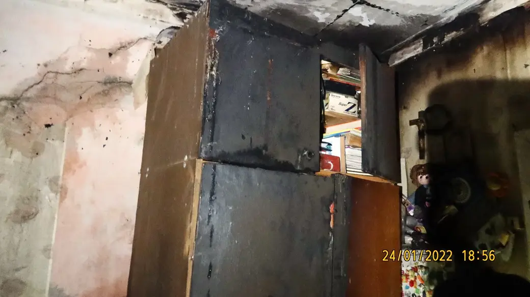 Пожар на ул. Вавилова в Могилеве. 24 января 2022