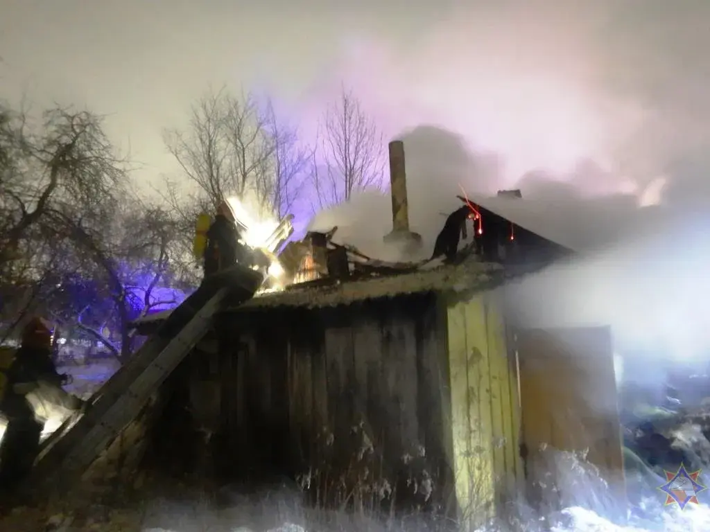 Пожар на ул. Ангарской в Могилеве. 24 января 2022