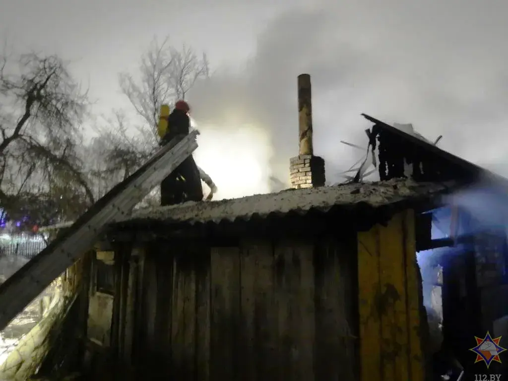 Пожар на ул. Ангарской в Могилеве. 24 января 2022