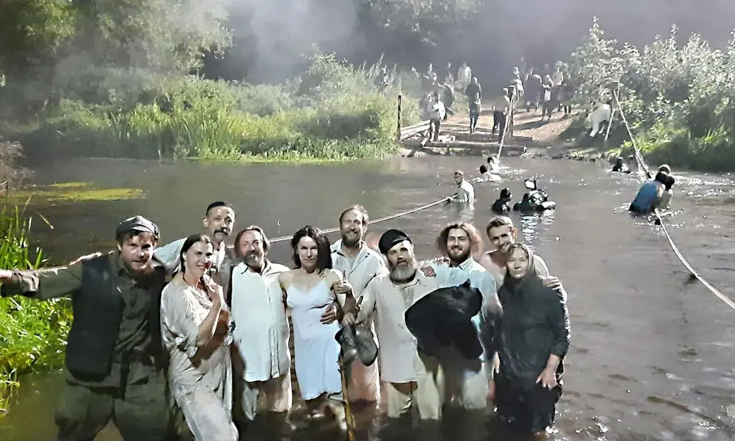 Съемки перехода реки.