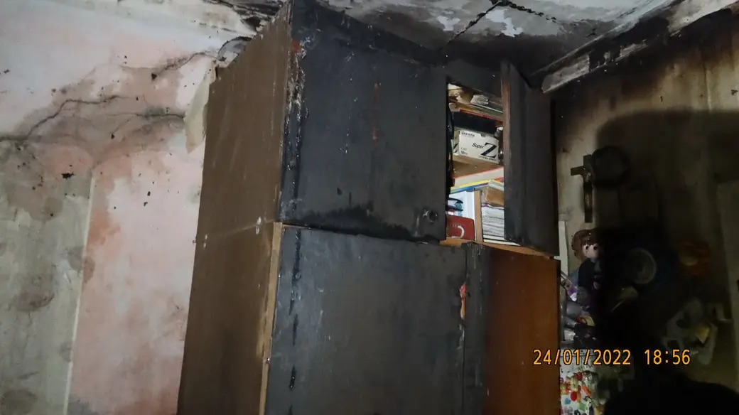 Пожар на улице Вавилова в Могилеве. 24.01.2022