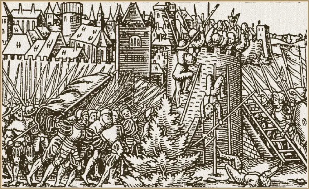 Осада Полоцка в 1563 году. Немецкая гравюра из так называемых летучих листков