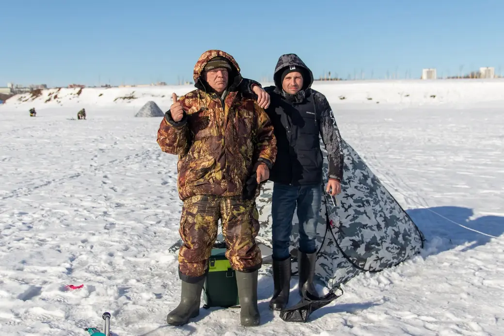12.02.2022 г. Могилев, Фатинский залив. С другом на рыбалке интереснее