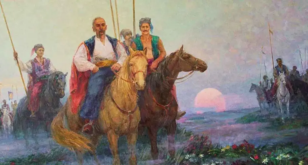 Запарожскія казакі ў паходзе. Ілюстрацыя мае мастацкі характар, armflot.ru