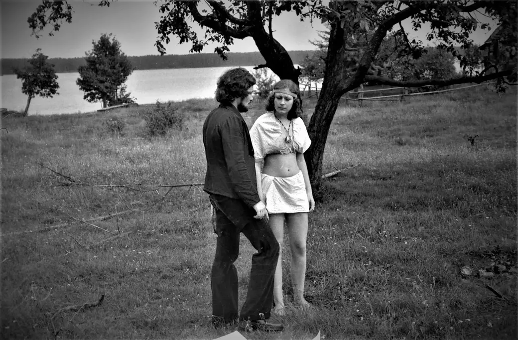 Валик Михайлов во время съемок очередного кинобоевика. Начало 1980-х