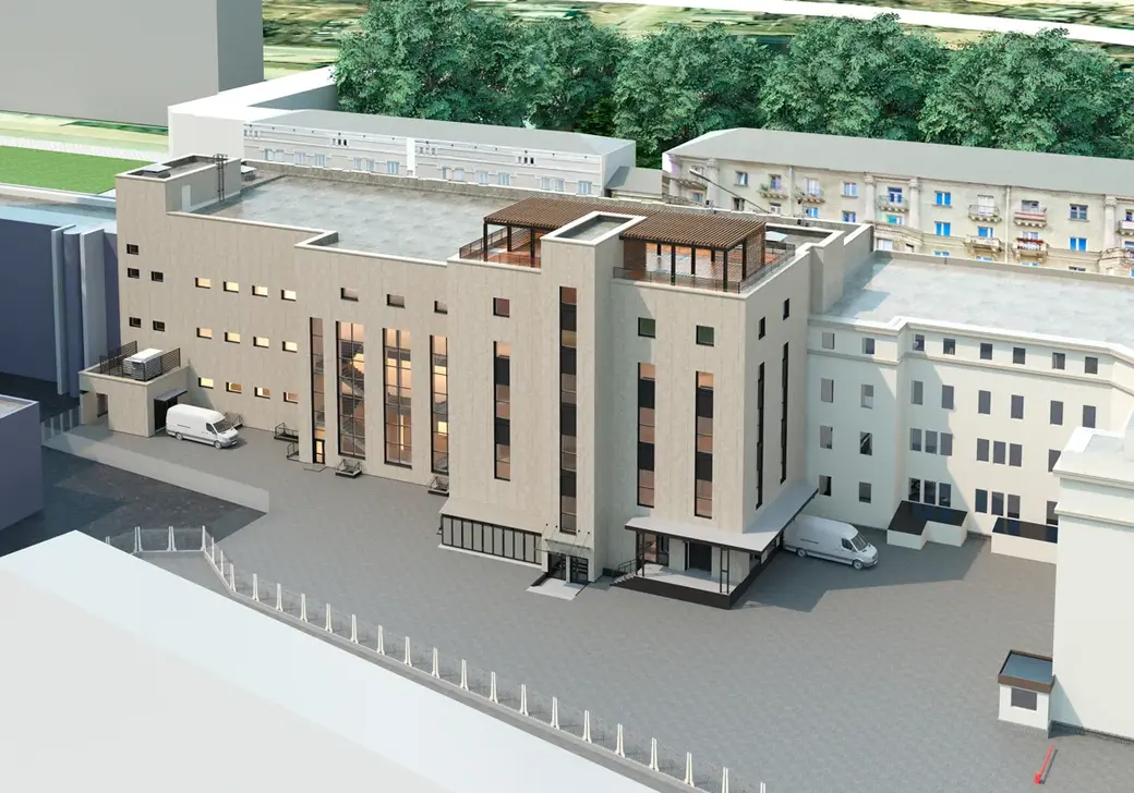 Проектное решение реконструкции здания ЦУМа. Тыльная сторона.