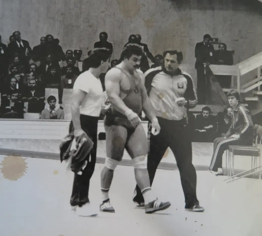 На чемпионате мира в Москве с 2-кратным Олимпийским чемпионом Александром Курловичем. Фото 1983 г.