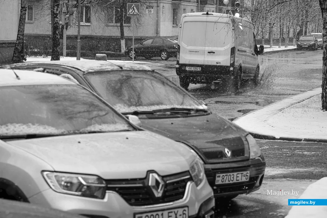 06.04.2022. Бобруйск. Снегопад 6 апреля 2022 года