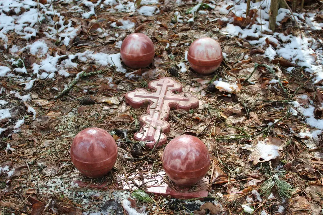 Апрель 2022 год. Могилев. Любуж. Несанкционированное кладбище для животных.