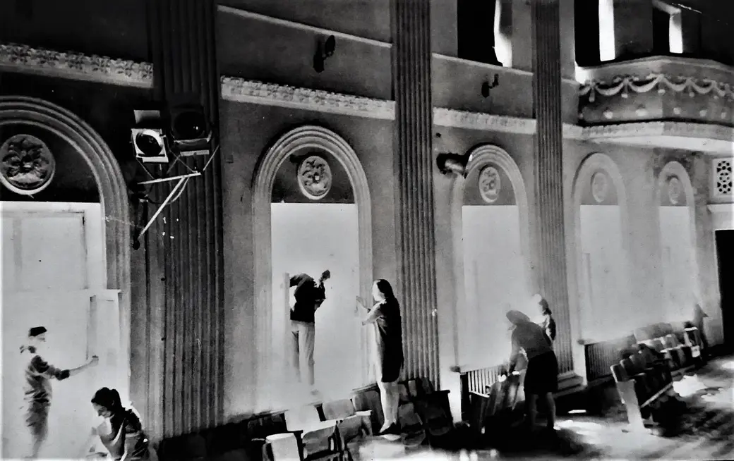 В актовом зале педагогического института. Могилев, 1970-е годы.