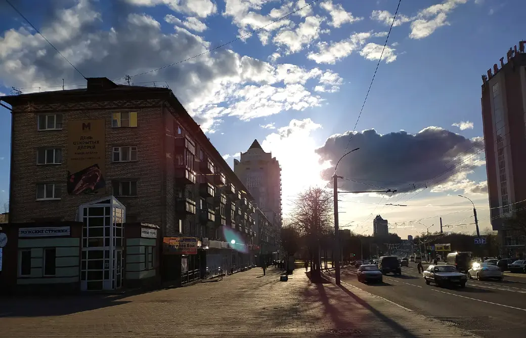 . Проспект Мира. Могилев, конец апреля 2022 г.