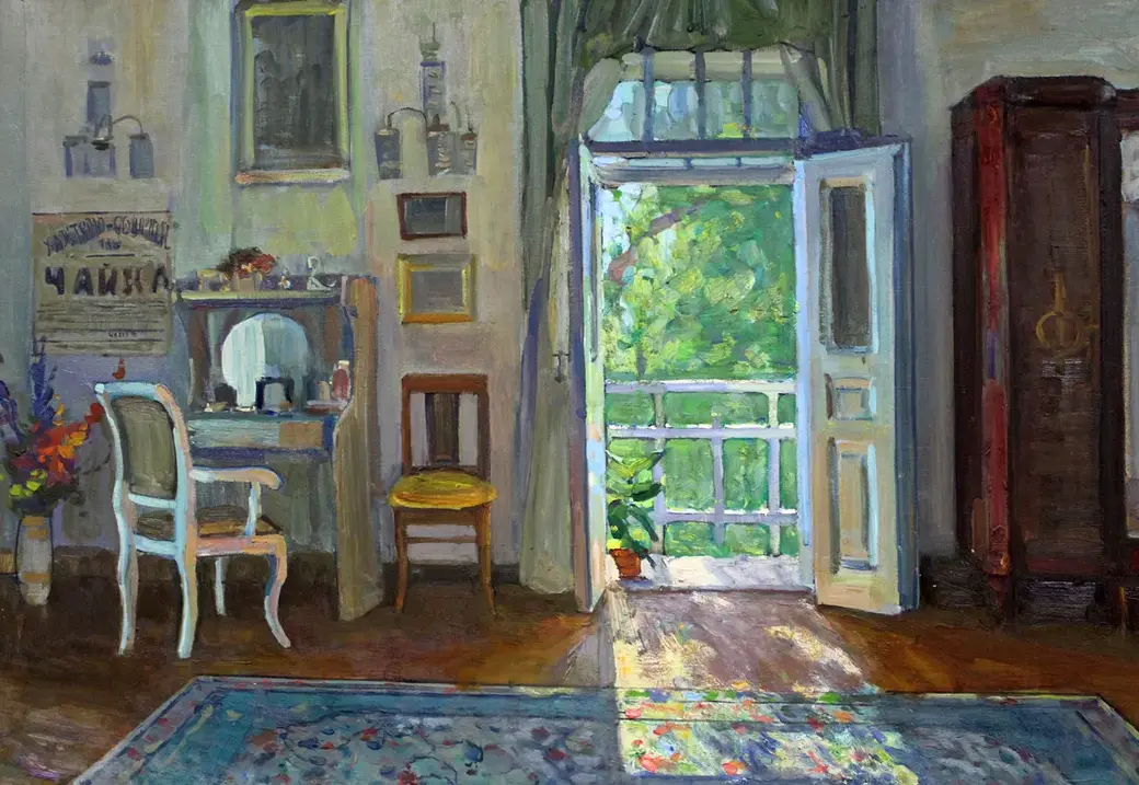 Выставка «Чайка». Музей Витольда Бялыницкого-Бирули. Могилев, апрель 2022 года. Работа Дмитрия Петрова «Солнечный день». 2020 год.