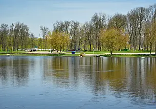 Городской пляж затопило в Могилеве. Уровень воды в Днепре по-прежнему высокий