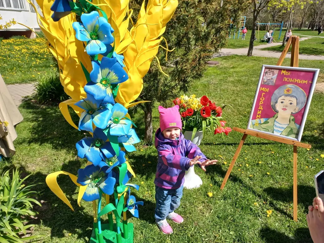 Могилев, площадка возле специального дома для ветеранов, престарелых и инвалидов, 9 мая 2022 года.