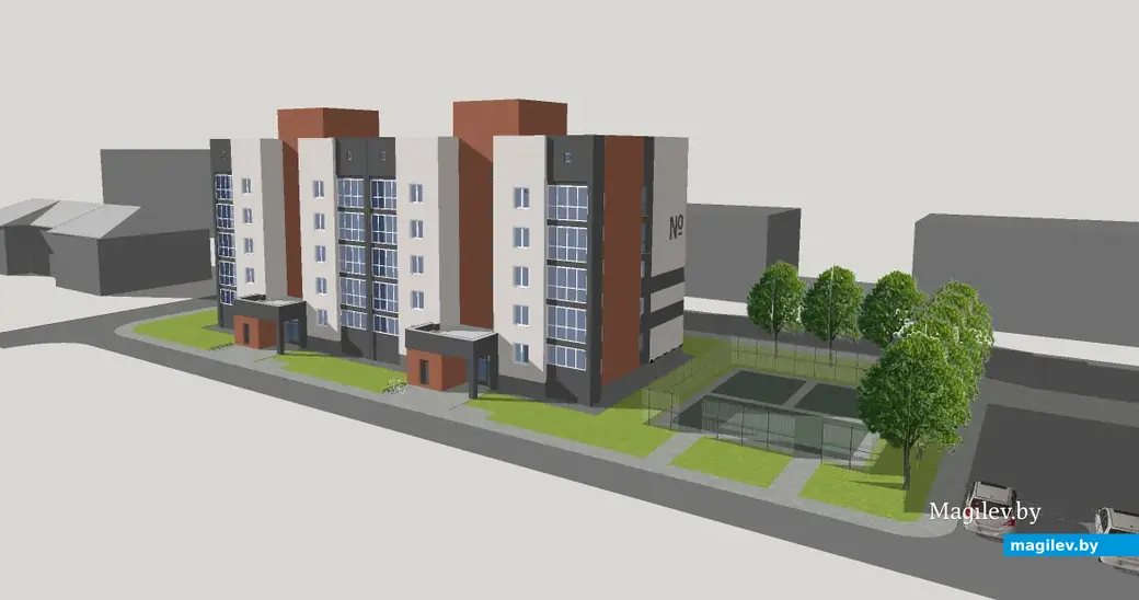 Проектное решение пятиэтажного дома с лифтом. Будет построен по улице Строителей в Могилеве.