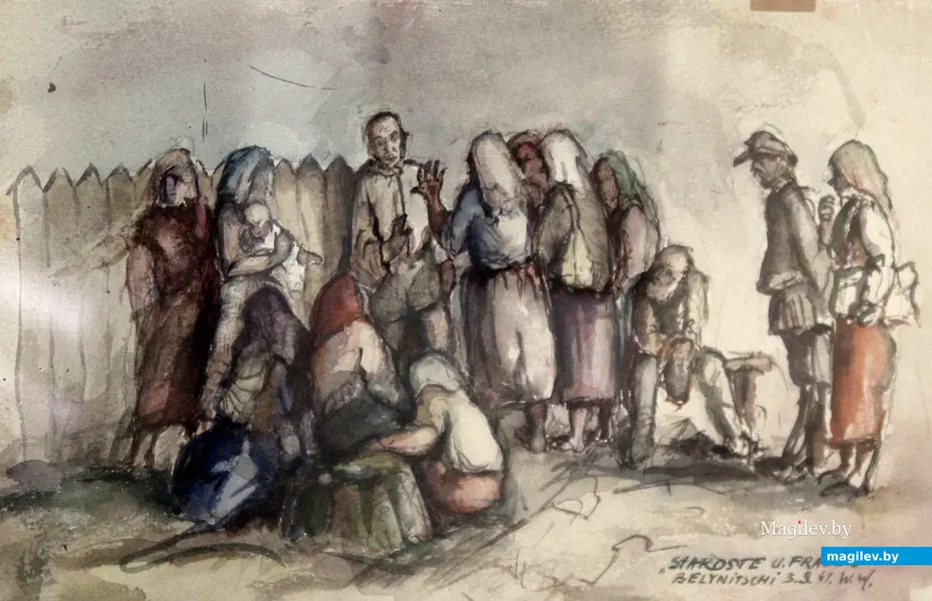 Работа Вальтера Вихманна. На открытии проекта «Беларусь 1941». Могилев, Выставочный зал, июнь, 2022 год.