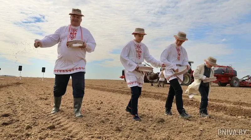 Народный обряд «Засевки» провели в ЗАО «Агрокомбинат «Заря». Могилевский район, 19.04.2023 г. Фото: pniva.by