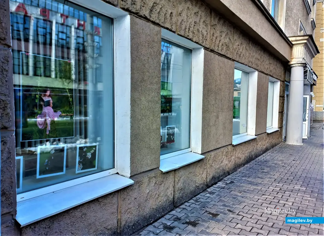 Выставка Игоря Богомазова «Весна» в окнах городской Центральной библиотеки имени Карла Маркса. Могилев, 12.03.2023 года.