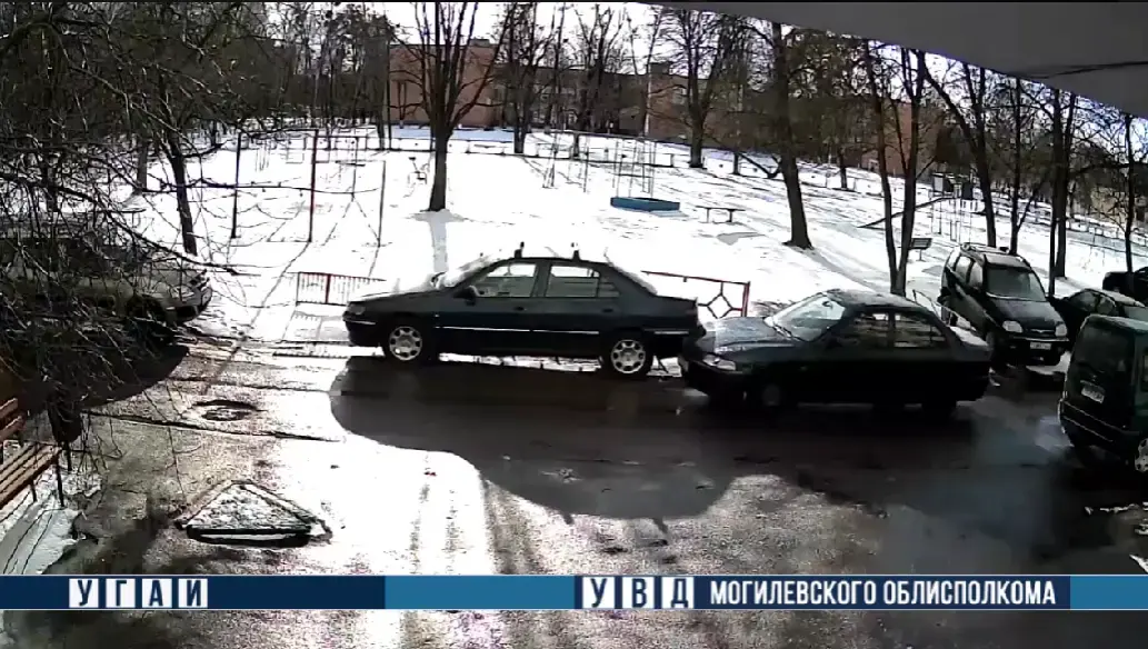 Момент столкновения был зафиксирован на видео. Фото: скриншот видео ТГ-канала «Милиция Могилевщины».