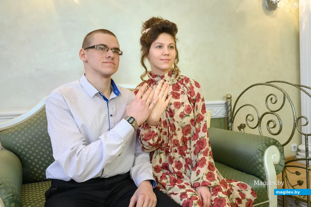16.03.2023. Отдел ЗАГС Бобруйского горисполкома. Свадебная пара. Валерия и Даниил Граховские.