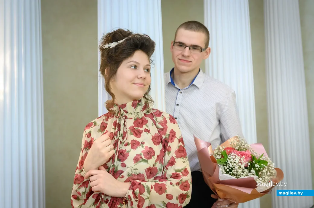 16.03.2023. Отдел ЗАГС Бобруйского горисполкома. Свадебная пара. Валерия и Даниил Граховские.