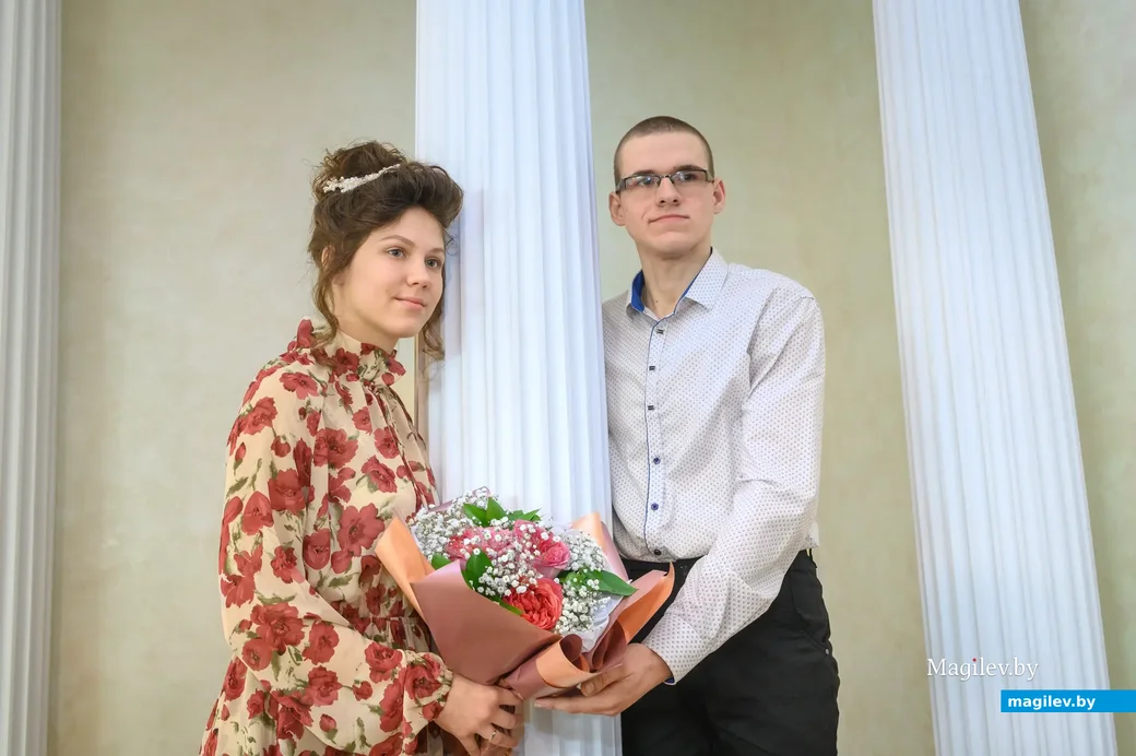 16.03.2023. Отдел ЗАГС Бобруйского горисполкома. Свадебная пара. Валерия и Даниил Граховские.