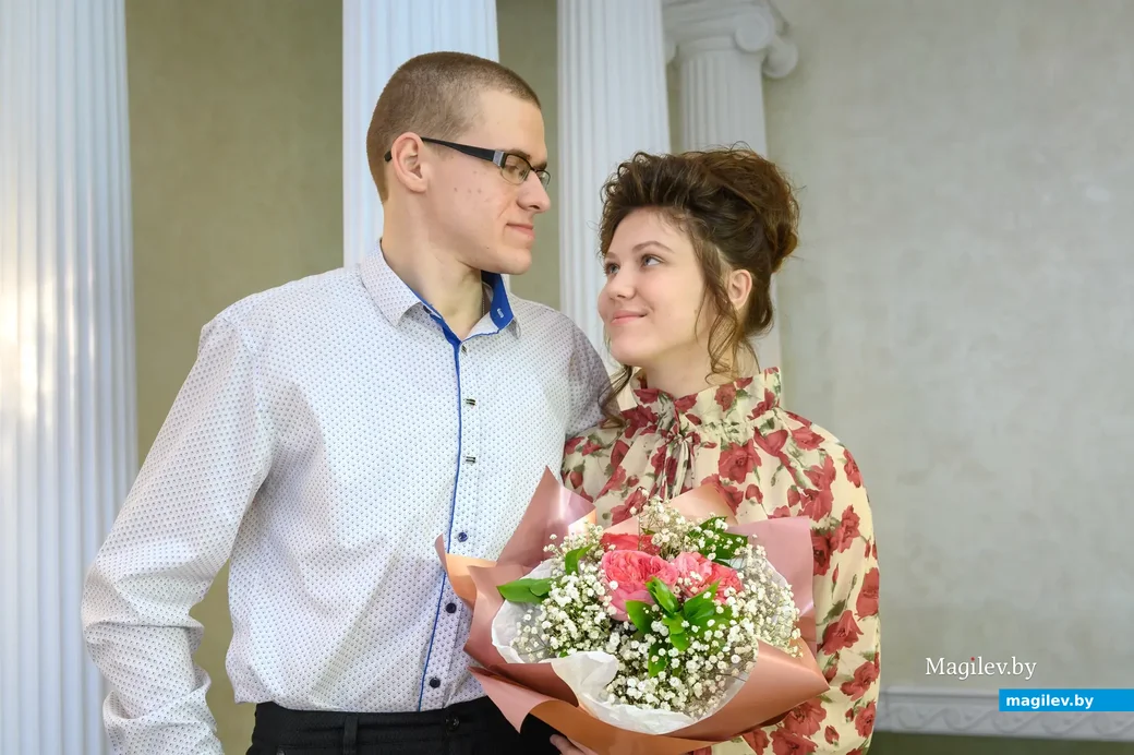 16.03.2023. Отдел ЗАГС Бобруйского горисполкома. Свадебная пара. Валерия и Даниил