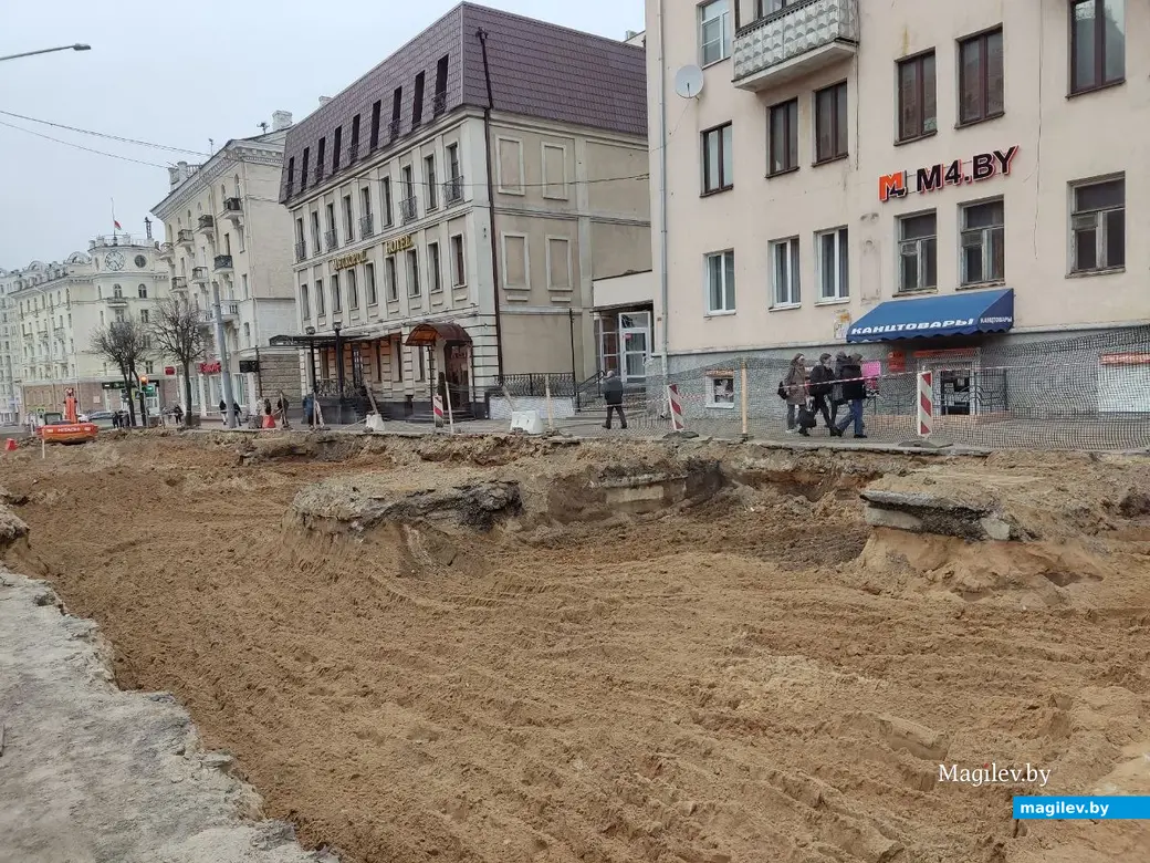 Капитальный ремонт улицы Комсомольская. Могилев, 20.03.2023 г