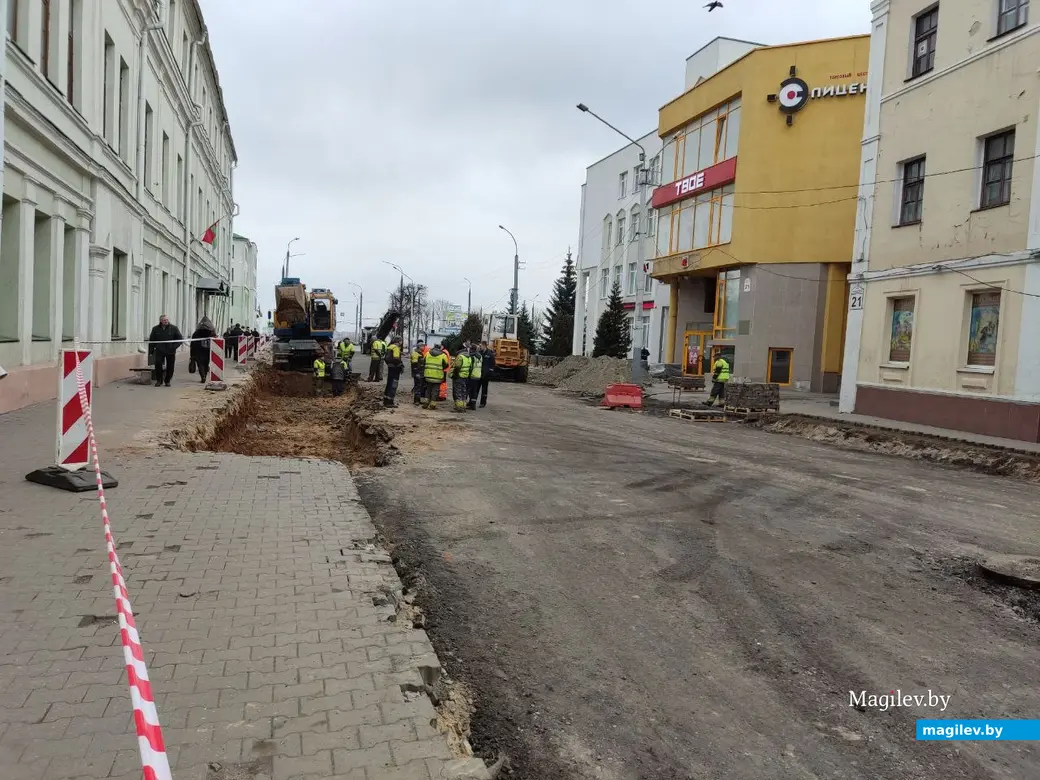 Капитальный ремонт улицы Комсомольская. Могилев, 20.03.2023 г