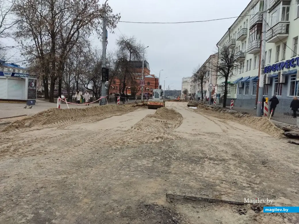 Капитальный ремонт улицы Комсомольская. Могилев, 20.03.2023 г