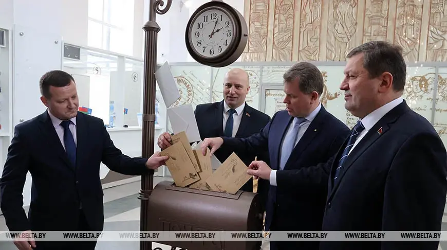 В Могилеве торжественно открыли обновленное отделение Главпочтамта. 23.03.2023 г. Фото: БЕЛТА