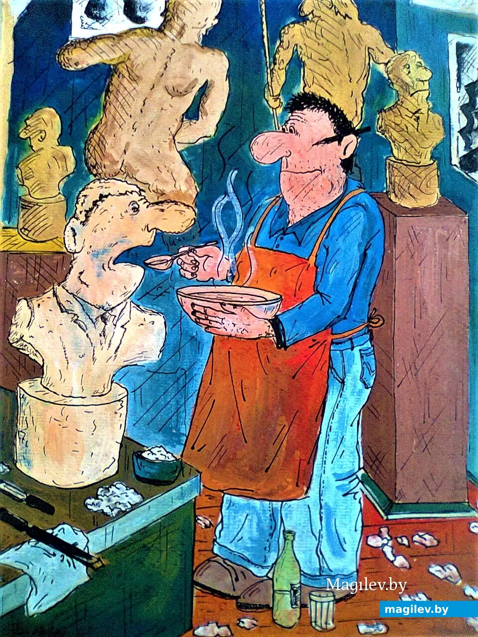 Советские скульпторы – самые добросердечные скульпторы. Рисунок автора.