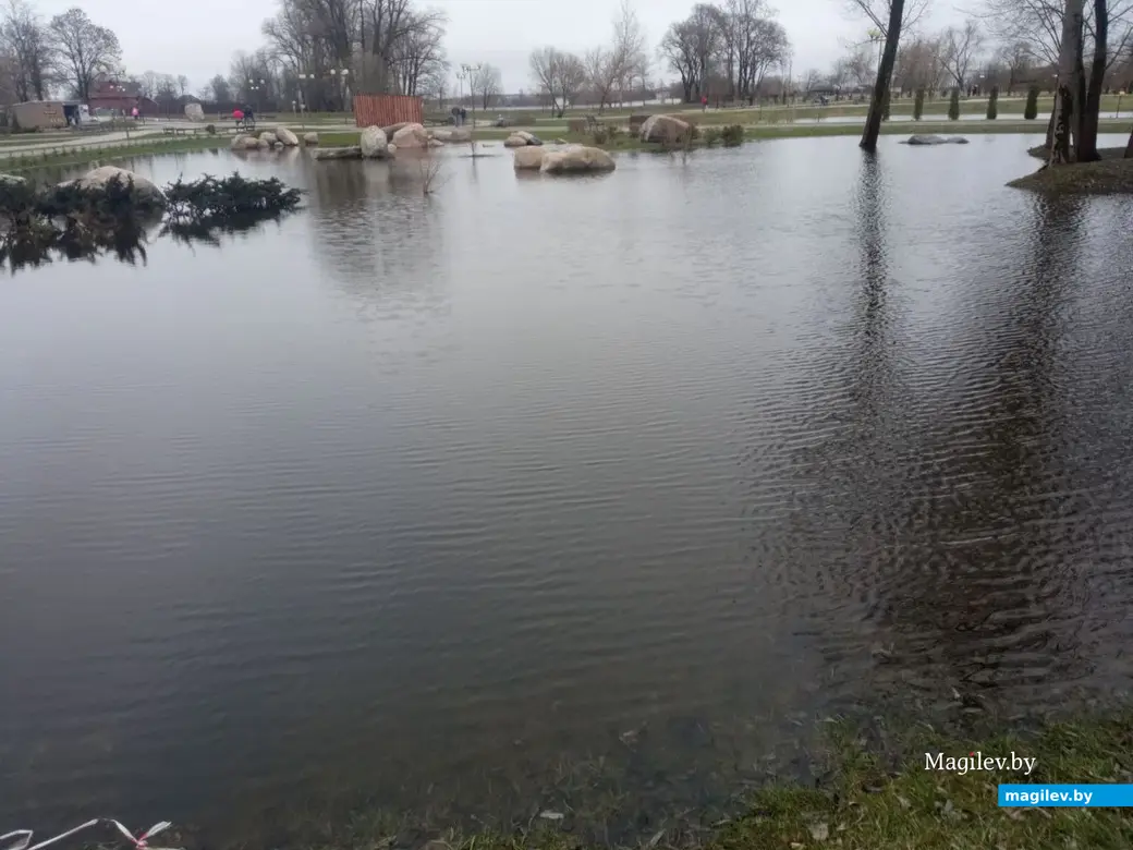 2.04.2023 г. Могилев. Парк Подниколье местами затопило.
